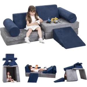 Play Couch Sofa for Kids 10PCS Sectional Sofa Playroom Imaginative Furniture for Creative Kids Girls and Boys Bedroom