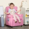 Kids Recliner Adjustable Armchair Sofa, Soft Sponge Cushion Accent Chair, Pink