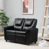 Toddler Recliner, Double Kids Couch with Cup Holder, PU Leather Kids Sofa, Kids Loveseat w/Adjustable Footrest & Headres
