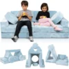 Lunix LX15 14pcs Modular Kids Play Couch, Child Sectional Sofa, Fortplay Bedroom and Playroom Furniture for Toddlers, Blue